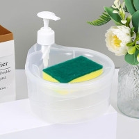 2 in 1 Liquid Dispenser Pump with Sponge Holder for Kitchen Sink