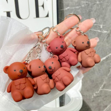 Teddy bear key chain long-lasting waterproof lipstick, 6 piece