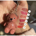 Teddy bear key chain long-lasting waterproof lipstick, 6 piece